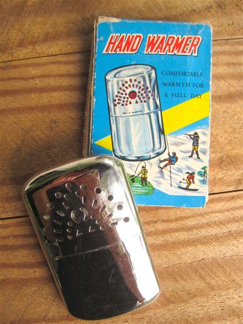 vintage hand warmer in metal box|Vintage Metal Warmer .